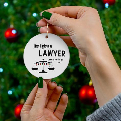 Personalized Lawyer Christmas Ornament New Lawyer Gift Future Lawyer First Christmas Attorney Gift for Lawyer Graduation Ornament Christmas Gifts For Lawyers, Surgeon Female, Future Physician Assistant, Veterinarian Doctor, Gifts For Lawyers, Medical Christmas Tree Ornaments, Lawyer Graduation, Gift For Lawyer, Heart Surgeon