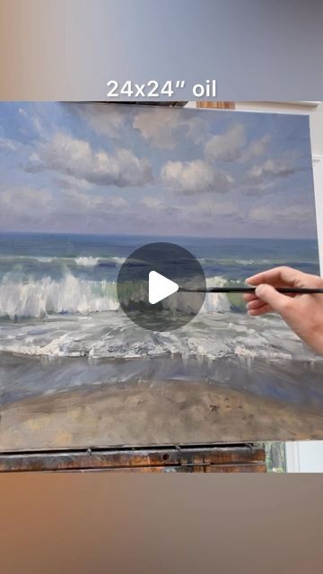 Christine Lashley on Instagram: "New ocean lesson for my class! Full tutorial posting soon. All about design, mixing colors, references and techniques for wet and dry layers with oil paints. 
.
.
#oilpaints #demo #artistic #oceanart #water #artlessons #funwithpaint #blueocean" Christine Lashley, Posting Soon, Mixing Colors, My Class, Oil Paints, Ocean Art, Wet And Dry, Blue Ocean, Art Lessons