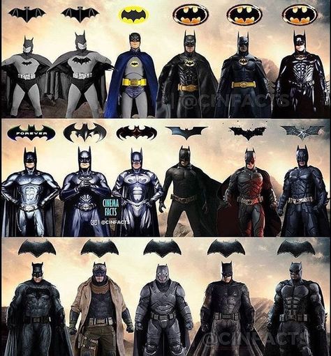 Cw_Arrowverse on Instagram: “Evolution of the Batman suits :: : :: : : : : #flash #arrow #supergirl #batwoman #reverseflash #dclegendsoftomorrow #dc #dccomics…” Superman Vs Batman, Batman Painting, Batman Vs Joker, Batman Suit, Batman Film, Batman Costumes, Batman Tattoo, Batman Stuff, Joker Batman