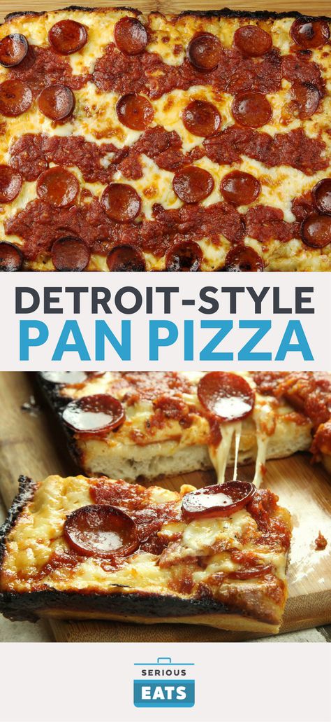 Detroit Style Pizza, Detroit Pizza, Homemade Pizza Dough Recipe, Pizza Margherita, Food Lab, Pizza Recipes Homemade, Deep Dish Pizza, Italian Pizza, Pan Pizza