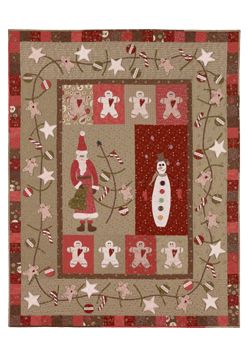 Santas Blessing Quilt - Lynette Anderson Lynette Anderson, Anni Downs, Appliqué Quilts, Birdhouse Designs, Stitch Drawing, Holiday Quilts, Quilt Stores, Basic Embroidery Stitches, Crochet Christmas Ornaments