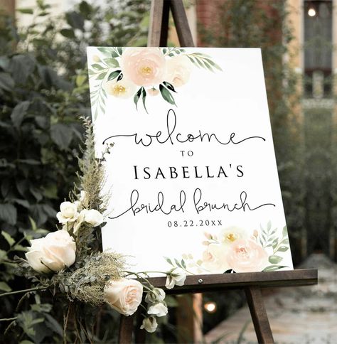 6 Sizes Blush Pink Floral Bridal Brunch Welcome Sign Template - Etsy Bosnia and Herzegovina Welcome Sign Printable, Bar Menu Wedding, Welcome Sign Template, Bridal Shower Welcome Sign, Shower Welcome Sign, Bridal Shower Signs, Bridal Brunch, Baby Shower Welcome Sign, Couple Shower