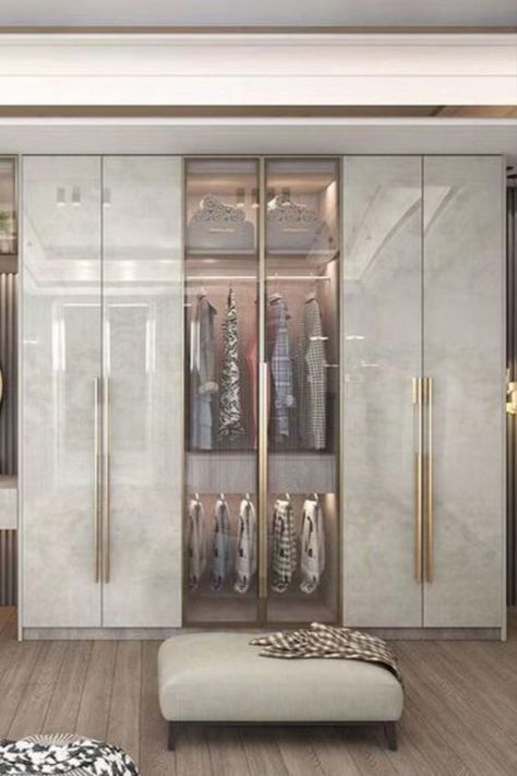 closet, trends, modern closet, decorative hardware Dark Wood Wardrobe, Wardrobe Bedroom Ideas, Bedroom Ideas Wood, Wood Wardrobe Bedroom, Wood Wardrobe Design, Wardrobe Design Bedroom Sliding, Wardrobe Internal Design, Wardrobe Laminate Design, Bedroom Wardrobe Design