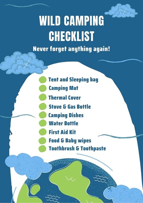 Tent Weights, Essential Camping Gear, Camping Dishes, Camping Safety, 4 Person Tent, The Checklist, Wild Camping, Camping List, Camping Pillows