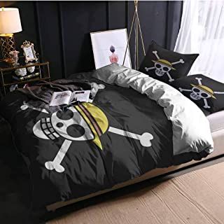 Full Size Bed Sheets, Pirate Bedding, Anime Skull, Anime Bedroom Ideas, Apartemen Studio, Full Bed Sheets, Black Duvet, Queen Bed Sheets, Bed Cover Sets