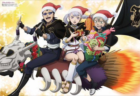 Magna, Noelle and Asta || Black Clover Asta And Noelle, Wizard King, Kingdom Hearts Anime, Christmas Anime, Anime Black Clover, Black Bulls, Noelle Silva, Clover 3, Anime For Life