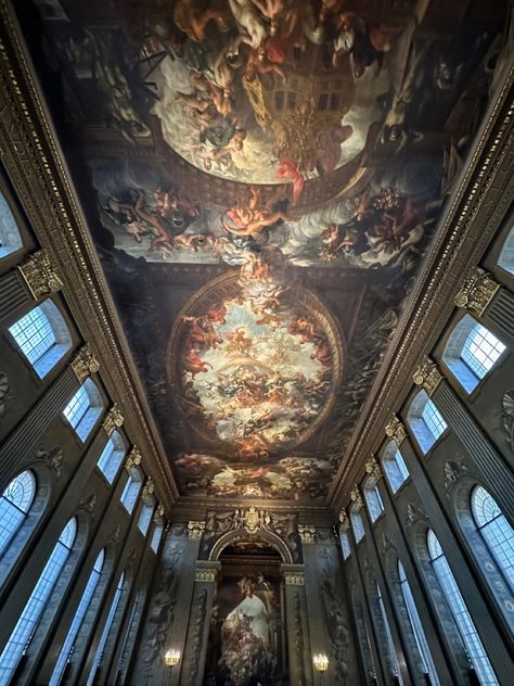 Painted Hall at Old Royal Naval College #paintedhall #baroque Old Royal Naval College, Beautiful Places, Castle, London, Quick Saves, Art