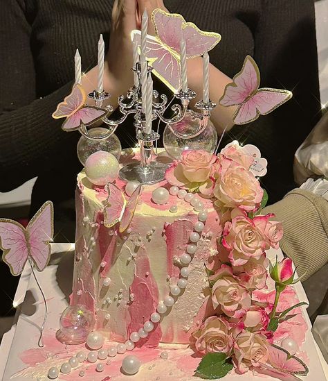 Ethereal Birthday, Ethereal Cake, Girly Birthday Cakes, Fairy Birthday Cake, Butterfly Birthday Cakes, Vintage Birthday Cakes, Candy Drinks, Birthday Dinner Party, Fairy Cake