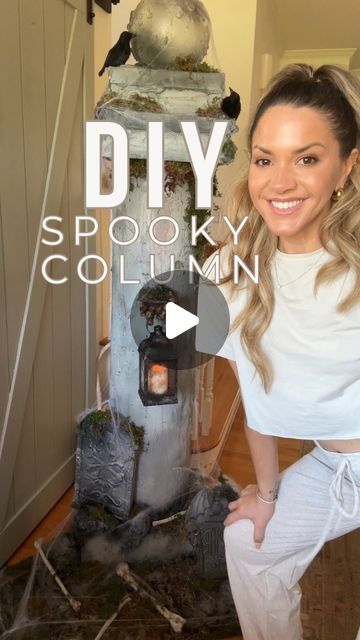 Mary Beth Wilhelm on Instagram: "This spooky column I made for our Halloween party was such a fun DIY and makes me even more excited for the EXTRA Christmas displays I’m about to make this year!!!!!! BUT WAIT——Should I save this for our next Halloween party or repurpose it into the North Pole?! 🤔 LET ME FREAKIN KNOW BELOW!!!!!! 🤩🌲" Christmas Displays, The North Pole, Christmas Display, Fun Diy, North Pole, Repurpose, Halloween Diy, Holiday Crafts, Fun Diys