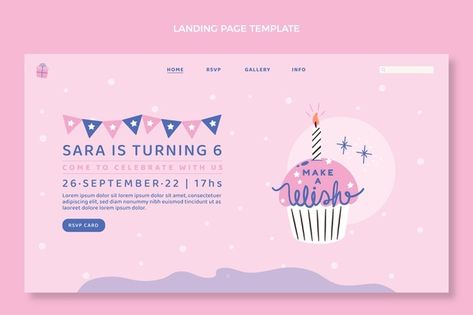 Birthday Website Design, Website Popup, Party Banner Template, Leaflet Design, Colorful Birthday, Birthday Planning, Birthday Party Banner, Website Banner, Girlfriend Birthday