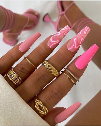 22 Pink Summer Nails 2024: Chic Trends for Stylish Seasonal Manicures Pink Festival Nails, Summer Nail 2024 Trends Pink, Summer Nails 2024 Trends Square, Nails Summer 2024 Trends, Festival Nails Summer, Barbiecore Nails, 21st Birthday Nails, Nails Festival, Summer Nails 2024