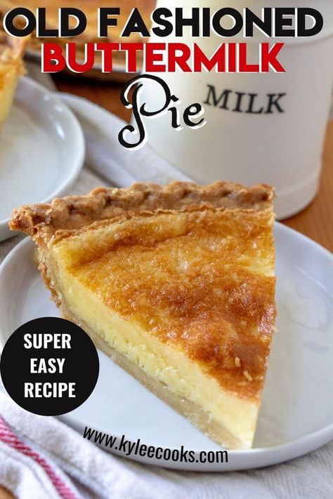 Southern Buttermilk Pie, Buttermilk Pie Recipe, Southern Pies, Chess Pie Recipe, Creamy Pie, Buttermilk Pie, Southern Desserts, Buttermilk Recipes, Easy Pie Recipes