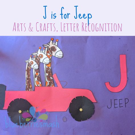 This adorable jeep is our featured letter recognition activity for the letter J! Free printable template! Toddler Arts and Crafts - Toddler Activities 2-3 Year Old's J Activities, Letter J Activities, Jeep Art, Alphabet Letter Crafts, Letter Recognition Activities, The Letter J, Letter Crafts, Cut And Glue, Toddler Arts And Crafts