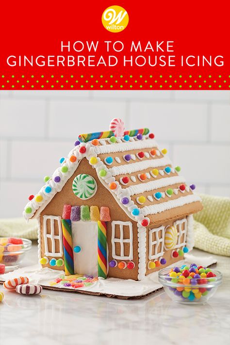 Build amazing holiday traditions with your family by assembling and decorating a gingerbread house together! A fun and festive project to do with the kids, building a gingerbread house is a great activity to do on a snowy, cold winter weekend. #wiltoncakes #gingerbreadhouse #gingerbread #gingerbradhouse #royalicing #christmas #christmastradition #christmasparty #gingerbreadhousedecorating #candy #holidayparty #blog #blogpost #blogger Gingerbread House Royal Icing, Gingerbread House Icing Recipe, Gingerbread House Frosting, Gingerbread House Icing, Gingerbread Icing, Homemade Gingerbread House, Easy Royal Icing Recipe, Cool Gingerbread Houses, Gingerbread House Recipe