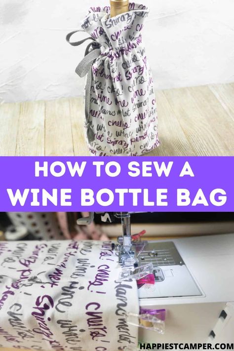 Homemade Wine Bottle Bags, Wine Bottle Bags Pattern How To Make, Wine Bottle Gift Bag Free Pattern, How To Make A Wine Bottle Gift Bag, Diy Wine Bottle Bag, Wine Bottle Gift Bags To Sew, Wine Bags To Sew, Wine Bottle Bags Pattern, Wine Bag Diy