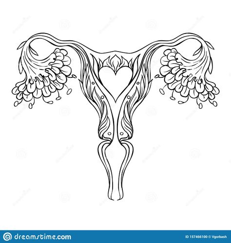 Decorative Drawing Of Female Reproductive System With Flowers. Hand Drawn Uterus, Womb. Girl Power, Feminism. Vector Illustration Stock Vector - Illustration of health, girl: 157466100 Womb Illustration, Uterus Art, Girl Power Tattoo, Womb Healing, Systems Art, Female Reproductive System, Heart Drawing, Reproductive System, Arte Inspo