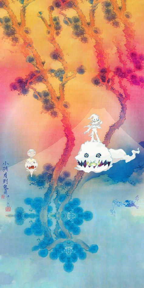 Album Cover Iphone Wallpapers, Album Phone Wallpaper, Ghost Iphone Wallpaper, Iphone Wallpaper Kanye, Kid Cudi Wallpaper, Kid Cudi Kanye West, Kanye Wallpaper, Kid Cudi Albums, Kids See Ghosts