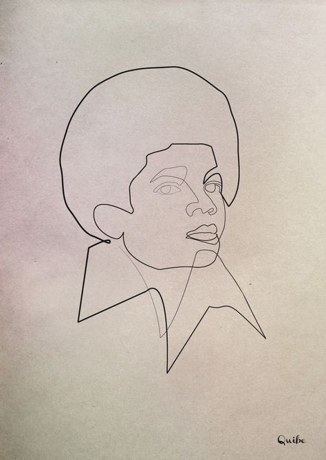 Mikey Tattoos, Quibe Art, Michael Jackson Tattoo, One Line Portrait, Young Michael Jackson, Michael Jackson One, Michael Jackson Drawings, Line Portrait, Michael Jackson Smile