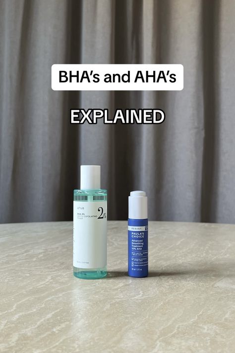 AHA, BHA, explained, glycolic acid, lactic acid, mandolin acid, salicylic acid, enlarged pores, clogged pores, uneven skin tone, texture, signs of aging, hydration, dullness, sun damage Aha And Bha, Paulas Choice, Skincare Ingredients, Favorite Products, Make It, Influencer, Body Care, Beauty Makeup, Skin