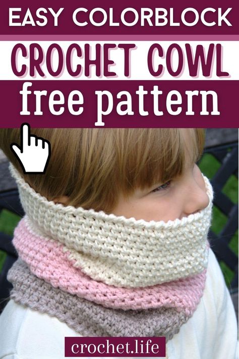 Toddler Cowl Crochet Pattern Free, Kids Cowl Crochet Pattern Free, Crochet Neck Warmer Free Pattern Cowls, Crocheted Cowls Free Patterns, Cowell Scarf Crochet Pattern Free, Neck Warmer Crochet Pattern Free, Crochet Neck Warmer Free Pattern, Childrens Scarf Pattern, Crochet Infinity Scarf Free Pattern