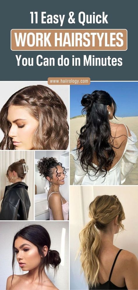 Rushing out the door with no time to spare? This blog post shares 11 quick and professional hairstyles you can pull off in minutes, from easy braided styles to chic buns and ponytails. These simple hairstyles are perfect for workdays when you’re running late but still want to look polished. Whether you have long or short hair, these looks will keep you on-trend and office-ready. Check out the blog for quick work hairstyles you’ll love! Easy Braided Styles, Quick Work Hairstyles, Decent Hairstyle, Braided Ponytails, Easy Work Hairstyles, Hair Color Guide, Quick Hairstyle, Office Hairstyles, Pulled Back Hairstyles