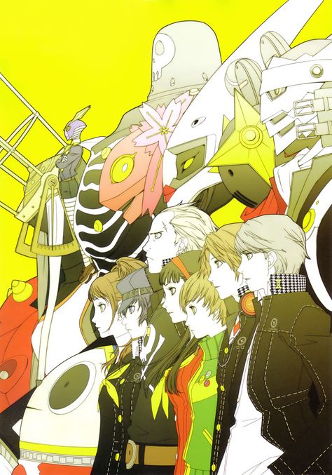 I really liked the funky colors that were used for Persona 4! Persona 4 Wallpaper, Persona 4 Manga, Persona 3 Portable, Persona Q, Gaming Design, Shin Megami Tensei Persona, 4 Wallpaper, Shin Megami Tensei, Japanese Games