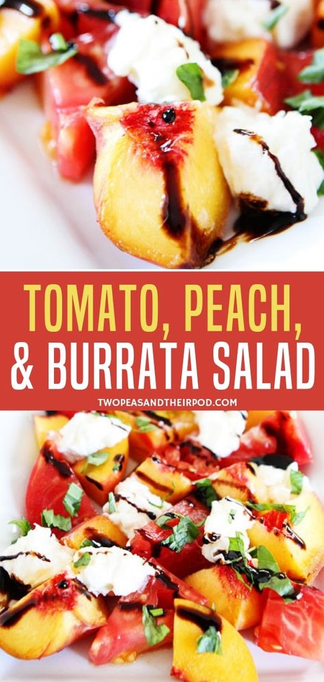 Burrata Salad Recipe, Peach Burrata Salad, Peach And Burrata, Peach Burrata, Burrata Recipe, Burrata Salad, Burrata Cheese, Peach Salad, Barefoot Contessa