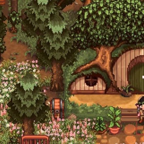 Strawdew Valley Aesthetic, Cozy Stardew Valley, Stardew Valley Widgets, Stardew Aesthetic, Stardew Valley Aesthetic, Stardew Farm, Stardew Farms, Cottagecore Forest, Stardew Valley Farms