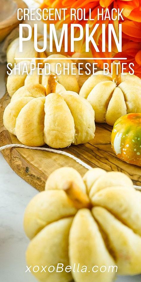 Crescent Rounds Recipes, Pumpkin Shape Rolls, Crescent Roll Halloween Ideas, Pumpkin Shaped Dip, Pumpkin Shaped Rolls Easy, Crescent Pumpkin Rolls, Pilsbury Crescent Appetizer, Pumpkin Shaped Dinner Rolls Easy, Thanksgiving Appetizers Crescent Rolls