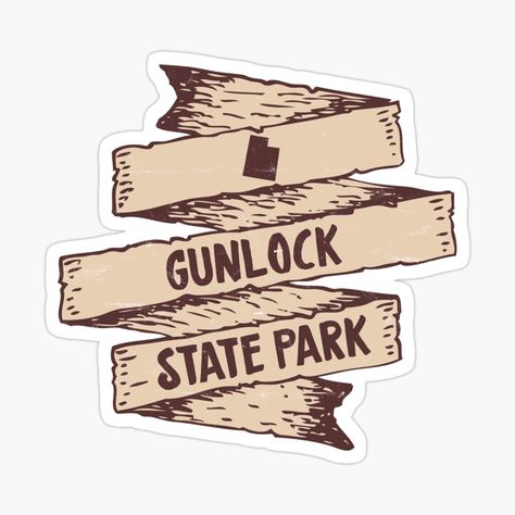 Get my art printed on awesome products. Support me at Redbubble #RBandME: https://www.redbubble.com/i/sticker/Gunlock-State-Park-Utah-UT-Wilderness-by-palmettodigital/52921333.EJUG5?asc=u Chimney Rock State Park, Missouri State Parks, Utah State Parks, Gros Morne, Washington State Parks, Pancho Villa, Sign Sticker, Arkansas State, Pride Stickers