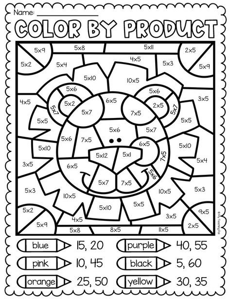 Multiplication Worksheet Bundle - Facts 1 To 12 85A Summer Color By Number, Color By Number Worksheet, Number Worksheet, Math Coloring Worksheets, Multiplication Activities, Math Pages, Coloring Worksheets, Multiplication Worksheets, Math Multiplication