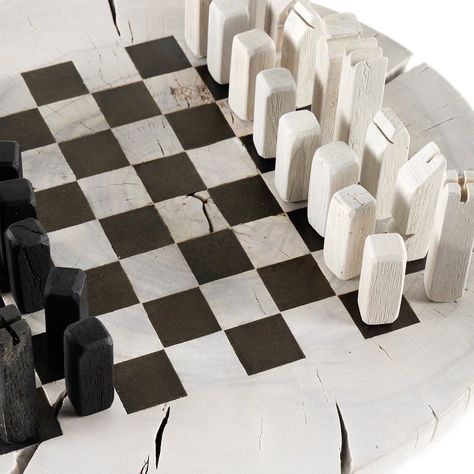 Cement Decor, Modern Chess Set, Wood Chess Board, Four Hands Furniture, Fallen Tree, Wood Games, Wood Chess, Clay Diy Projects, Pottery Crafts