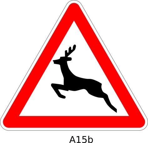 Traffic Warning Signs, Deer Crossing, Drawing Color, Warning Sign, Warning Labels, Road Sign, Free Clipart, Vector Drawing, Warning Signs