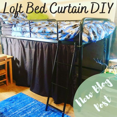 Mrs. Pounds on Instagram: “#MomPost My boys have been wanting curtains for their loft beds. This project was so easy and inexpensive that I just have to share it with…” Hanging Curtains Under Loft Bed, Loft Bed Curtains Diy, Under Loft Bed Ideas Kids, Loft Curtain, Under Loft Bed Ideas, Loft Curtains, Loft Bed Curtains, Boys Curtains, Metal Loft Bed