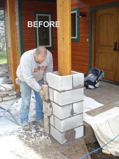 Cushions Diy, 2x4 Projects Diy Outdoor Furniture, Cinder Block Walls, Medford Oregon, Outdoor Furniture Diy Easy, Masonry Work, Back Porch Ideas Covered Farmhouse, Pallet Ideas Easy, Mobile Home Porch