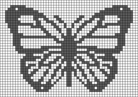 Alpha pattern #86002 | BraceletBook Butterfly Pixel Pattern, Butterfly Tapestry Crochet Pattern, Butterfly Grid Pattern, Butterfly Alpha Pattern, Crochet Grid Patterns Free, New Year Card Making, Butterfly Spring, Intarsia Knitting, Graph Crochet