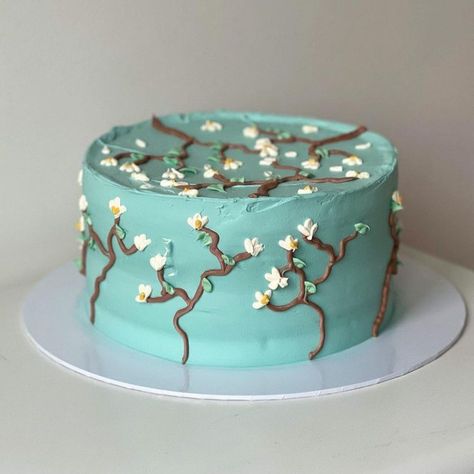 Bolo Van Gogh, Van Gogh Cake, Gogh Cake, Pastel Vans, Cake Painting, Birthday Inspo, Painted Cakes, Vintage Cake, Rembrandt