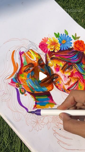 Holi Festival Drawing, Holi Drawing, Festival Of Colors, Holi Festival, Color Festival, Radha Rani, Happy Holi, Hare Krishna, Krishna