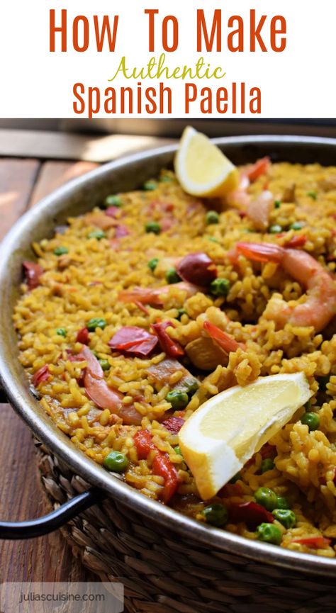 Chicken Paella Recipe Easy, Best Paella Recipe, Spanish Paella Recipe, Shrimp Paella, Authentic Spanish Recipes, Spanish Cooking, Chicken Paella, Paella Recipe Seafood, Spanish Paella