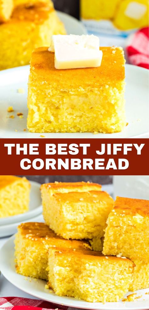 Enjoy the classic comfort of Jiffy Cornbread, a simple yet delightful side dish that pairs perfectly with soups, chili, or barbecue. For a wide array of mouthwatering recipes, make sure to follow us to enhance your kitchen repertoire! Best Jiffy Cornbread Recipe, Sweet Jiffy Cornbread, The Best Cornbread, Best Cornbread, Jiffy Cornbread Recipes, Best Cornbread Recipe, Cornbread Recipe Sweet, Moist Cornbread, Cornbread Easy