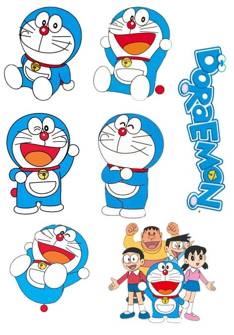 Doremon Sticker Printable, Doraemon Cupcake Topper Printable, Doraemon Sticker Printable, Photo Print Cake, Barbie Doll Birthday Cake, Baby Belle, Doll Birthday Cake, Cartoons Hd, Owl Clip Art