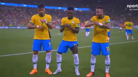 Messi Goal Video, Brazil Dance, Brazil Players, Football Clips, Brazil Team, Brazil Football Team, Messi Goals, Neymar Brazil, Dance Gif