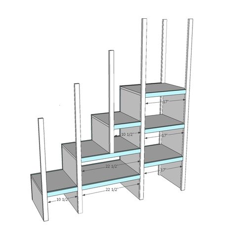 Sweet Pea Garden, Loft Bed Stairs, Pea Garden, Stairs Diy, Bed With Stairs, Mini Closet, Storage Stairs, Bunk Bed Storage, Stair Plan