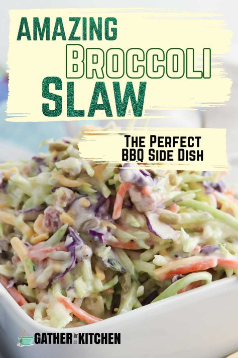 Homemade Slaw Dressing, Broccoli Slaw Dressing, Broccoli Slaw Recipe, Broccoli Cole Slaw, Broccoli Slaw Salad, Broccoli Slaw Recipes, Crunchy Broccoli, Slaw Salad, Homemade Slaw