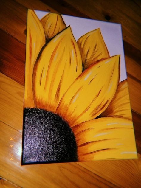 فن الرسم بالمسامير, Sunflower Sketches, Watercolor Sunflowers, Flower Drawings, Simple Canvas Paintings, Cute Canvas Paintings, Easy Canvas Art, Easy Canvas Painting, Canvas Painting Designs