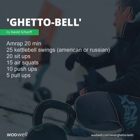 Amrap 20 min; 25 kettlebell swings (american or russian); 20 sit ups; 15 air squats; 10 push ups; 5 pull ups 10 Min Amrap, 20 Min Amrap, 20 Min Amrap Crossfit, 15 Min Amrap, Kettlebell Amrap, Kettlebell Wod, Wods Crossfit, Crossfit Workouts Wod, Emom Workout