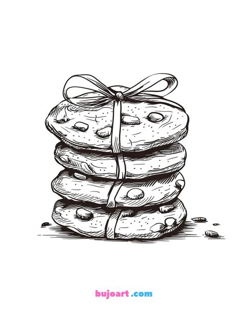 Coloring Pages – Page 6 – Bujo Art Chocolate Doodle Art, Cookies Drawing Illustration, Cookie Coloring Pages, Cookie Drawing, Bujo Art, Preschool Coloring Pages, Sweet Art, Pastry Art, Coloring Pages For Adults