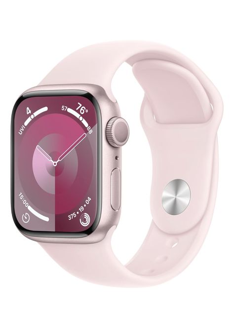 Apple Watch Series 9 [GPS 41mm] Smartwatch with Pink Aluminum Case with Pink Sport Band M/L. Fitness Tracker, Blood Oxygen & ECG Apps, Always-On Retina Display Apple Watch Series 9, Track Essentials, Pink Apple Watch, Apple Smartwatch, Shopping Pictures, Extra Accessories, Bday List, Smart Watch Apple, Samsung Products