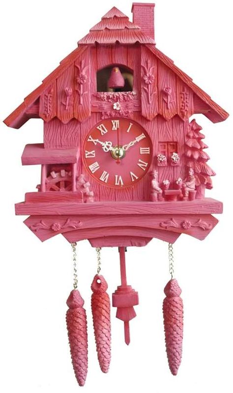 Plastic Kitsch Cuckoo Clocks Coo Coo Clock, Estilo Kitsch, Cuckoo Clocks, Tout Rose, Girls Rooms, Tic Toc, Wall Ornaments, Plywood Furniture, Grandfather Clock