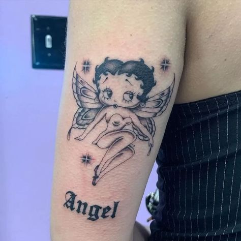 Betty Boop Tattoo, Betty Boop Tattoos, Cute Thigh Tattoos, Small Girly Tattoos, Small Rose Tattoo, Pretty Hand Tattoos, Fairy Tattoo Designs, Pretty Tattoos For Women, Red Ink Tattoos